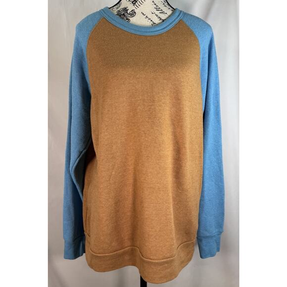 Alternative Earth Women's Sweater Size Large Long Sleeve Knit Blue Orange - Picture 1 of 6